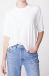 Stateside Supima Slub Tee With Sleeve Twist In White
