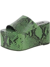 Simon Miller F105 Blackout Womens Leather Embossed Platform Sandals In Green
