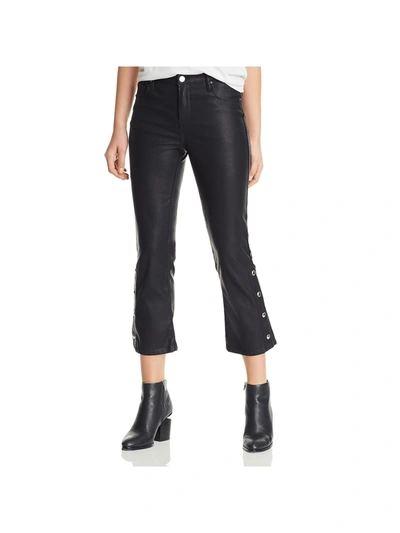 Blanknyc The Varick Womens Faux Leather Flared Cropped Pants In Black
