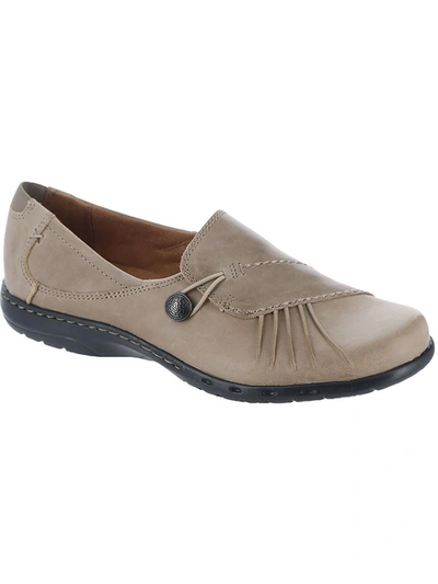 Cobb Hill Womens Leather Slip On Loafers In Grey