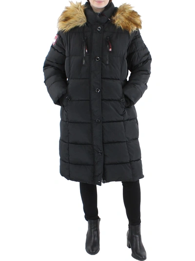 Canada Weather Gear Womens Long Cold Weather Parka Coat In Black