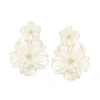 Ross-simons Mother-of-pearl And . White Topaz Flower Removable Drop Earrings With 18kt Gold Over Sterling In White