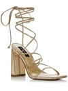 Aqua Leah Womens Dressy Slip On Heels In Gold