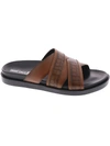 STACY ADAMS MENS FAUX LEATHER EMBOSSED SLIDE SANDALS
