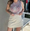 Aureum Twill Skort In Ivory In Multi
