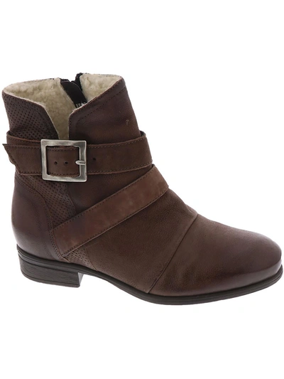 Miz Mooz Sabel Womens Leather Fleece Lined Ankle Boots In Brown