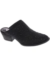 Very G Zeena Womens Rhinestone Slip-on Mules In Black