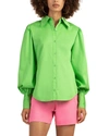 Trina Turk Blair Long Sleeve Top In Vert In Green
