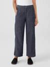 Eileen Fisher Wide Ankle Pant In Denim In Multi