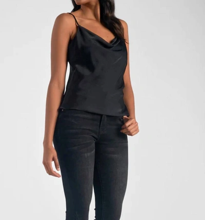 Elan Sofia Cowl Neck Cami In Black