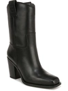 Franco Sarto Womens Solid Square Toe Mid-calf Boots In Black