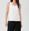 Eileen Fisher Organic Cotton Stretch Rib Slim Tank In White