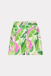 MILLY PAINTED BLOOM LINEN SHORT IN LEAF MULTI