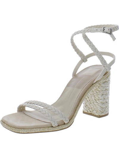 Dolce Vita Womens Leather Ankle Heels In White