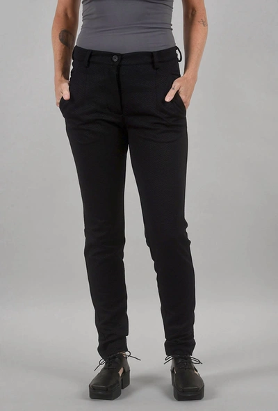 Rundholz Stretch Ponte Slim Trouser In Black