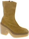 Free People Gigi Womens Suede Block Heel Ankle Boots In Brown