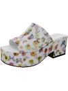 KATY PERRY THE BUSY BEE WOMENS PRINTED OPEN TOE PLATFORM SANDALS