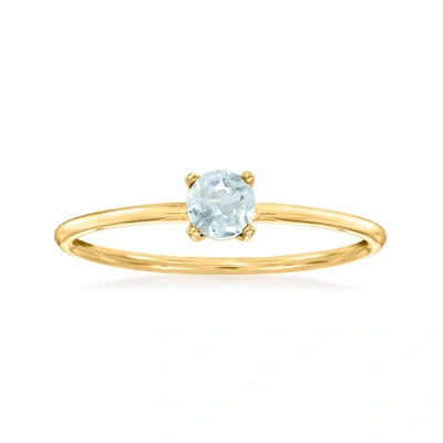 Rs Pure By Ross-simons Aquamarine Ring In 14kt Yellow Gold In Blue