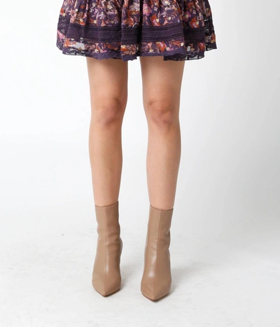 Olivaceous Floral Ruffle Skirt In Purple
