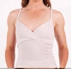 Stateside Oraginc Variegated Rib Front Overlap Tank In Stone In White