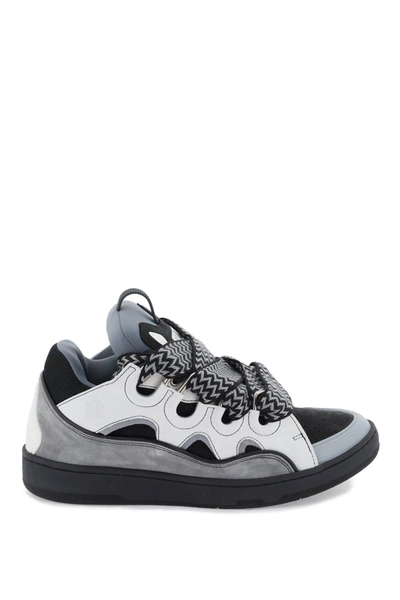 Lanvin Curb Sneakers In White & Anthracite