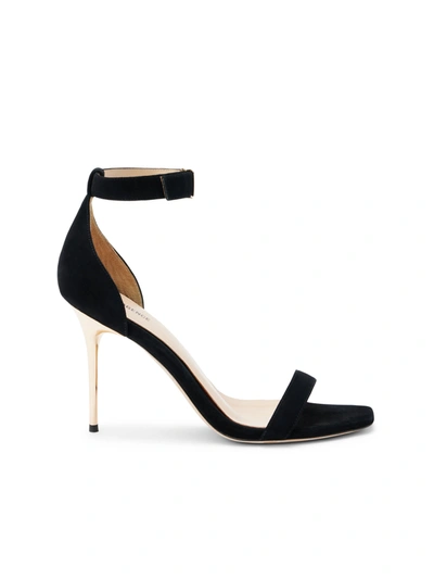 L Agence Thea Sandal In Black Suede