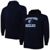 PROFILE NAVY MEMPHIS GRIZZLIES BIG & TALL HEART & SOUL PULLOVER HOODIE