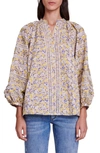 Maje Womens Imprime Flower-print Relaxed-fit Cotton Blouse In Multi-coloured