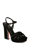 Veronica Beard Flavia Ankle Strap Platform Sandal In Black