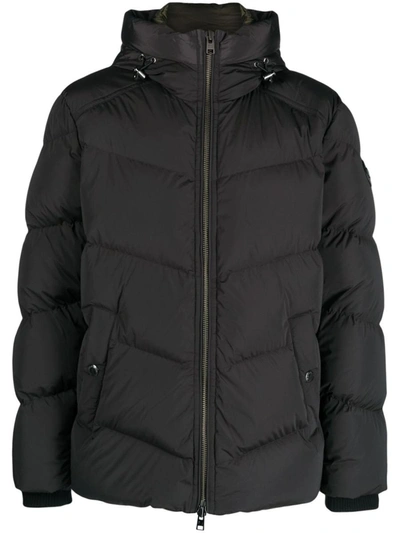 Woolrich Padded Hooded Jacket In Black