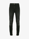 BALMAIN BALMAIN BLACK MOTO MID RISE SKINNY JEANS,105593118K12243636