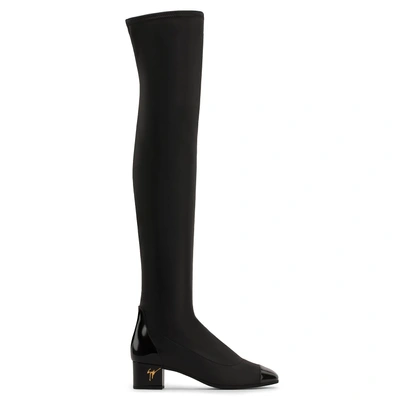 Giuseppe Zanotti Synthetic Leather Cuissard Boot Molly In Black