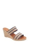 ANDRE ASSOUS NOLITA RAFFIA ESPADRILLE PLATFORM WEDGE SLIDE SANDAL