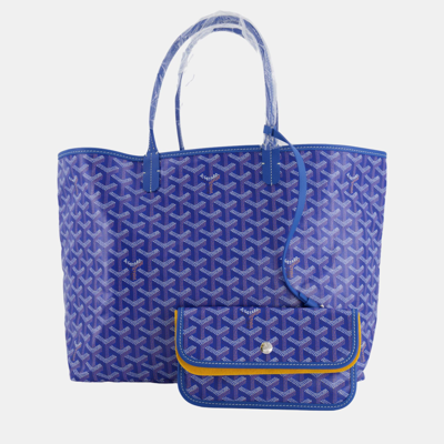 Pre-owned Goyard Saint Louis Pm Electric Blue Shoulder Tote Bag