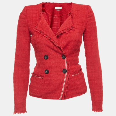 Pre-owned Isabel Marant Étoile Red Tweed Double-breasted Jacket S