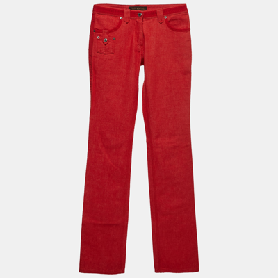 Pre-owned Louis Vuitton Red Denim Jeans S Waist 30"