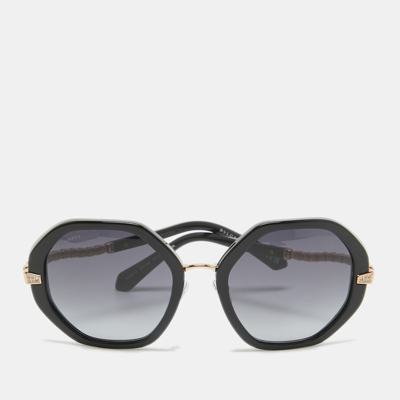 Pre-owned Bvlgari Black 8242 Viper Angular Acetate Sunglasses
