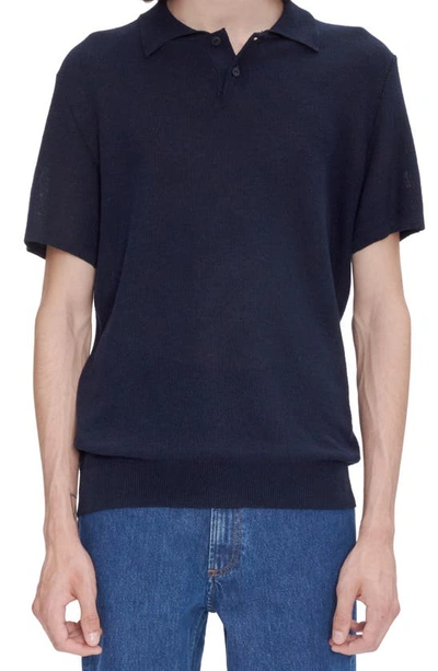 Apc Jay Knit Polo In Dark Navy