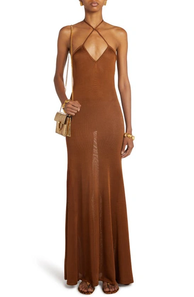 TOM FORD TOM FORD SLINKY JERSEY HALTER DRESS