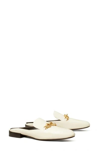 Tory Burch Jessa Leather Horsebit Backless Loafers In Light Cream