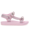Monnalisa Hi-tech Sandals With Rhinestones In Rosa Fairy Tale