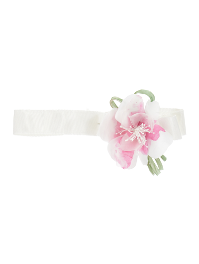 Monnalisa Kids'   Stretch Headband With Maxi Flower In Cream