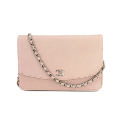 Pre-owned Chanel Wallet On Chain Pink Leather Wallet  ()