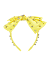 Monnalisa Satin Maxi Bow Headband In Light Yellow