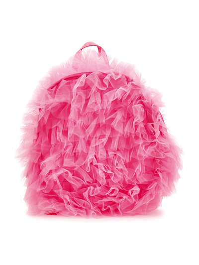 Monnalisa Kids'   Tulle Ruffles Backpack In Fuchsia