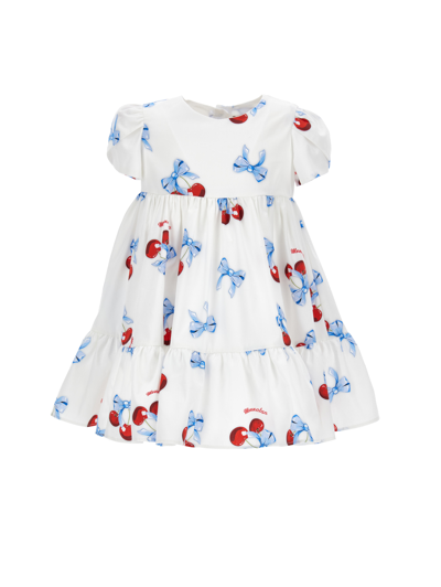 Monnalisa Babies'   Poplin Dress With Cherries In White