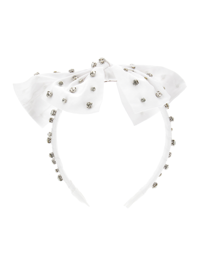 Monnalisa Kids'   Satin Maxi Bow Headband In White