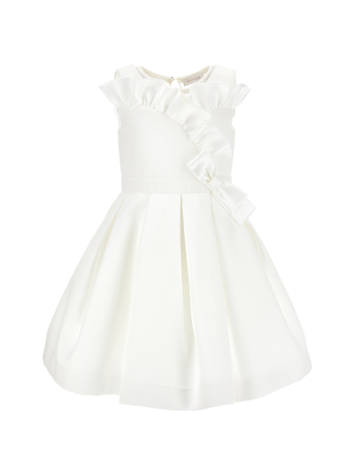 Monnalisa Kids'   Mirta Mikado Dress In Cream