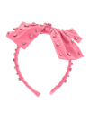 Monnalisa Satin Maxi Bow Headband In Sachet Pink