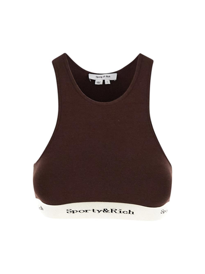 SPORTY AND RICH LOGOED TANK TOP